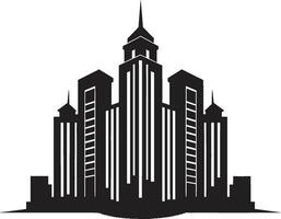 stadsgezicht essence veelbloemig gebouw vector logo ontwerp metropolis torenlijnen meerdere verdiepingen stadsgezicht vector icoon