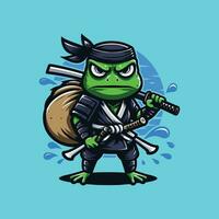 Ninja kikker illustratie vector