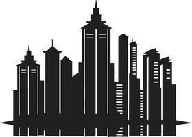 stad uitzicht hoogten embleem meerdere verdiepingen gebouw in vector icoon stedelijk meerdere verdiepingen silhouet stadsgezicht vector logo icoon