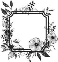 bevallig noir bloemblad cascade hand- getrokken icoon schoon vector silhouetten zwart bloemen embleem