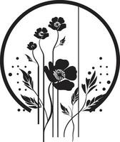 bevallig hand- getrokken bloemen noir vector logo icoon minimalistische noir bloei hand- getrokken vector logo icoon