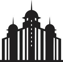 stad uitzicht hoogten embleem meerdere verdiepingen vector logo ontwerp horizon meerdere verdiepingen silhouet stadsgezicht gebouw in vector icoon