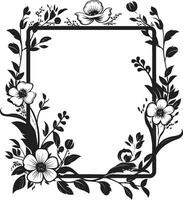 tijdloos bloemen omcirkelen decoratief zwart embleem fluisteren bloeien floreren zwart bloemen icoon vector