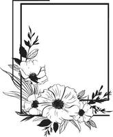 subtiel botanisch beroertes zwart hand- getrokken icoon zwart vector eigenzinnigheid minimalistische bloemen embleem
