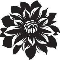 grillig single bloeien artistiek logo ontwerp bevallig bloemen minimalisme zwart vector icoon