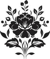 noir bloemen mijmering zwart bloemen embleem schetsen elegant geïnkt bloemblad odyssee handgemaakt bloemen elementen vector