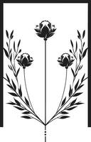 elegant botanisch contouren hand- weergegeven vector logo chique noir bloemblad schetsen minimaal hand- getrokken embleem