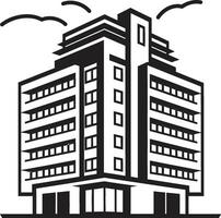 grootstedelijk essence meerdere verdiepingen stadsgezicht vector logo ontwerp stadslijn uitzicht impressies veelkleurig gebouw in vector icoon