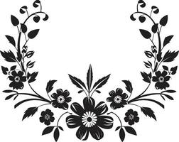 mozaïekpatroon bloemen vector tegel ontwerp ingewikkeld geometrie zwart bloemen embleem