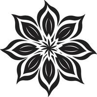 strak bloemen samenstelling zwart hand- getrokken icoon chique minimalistische bloem artistiek vector embleem