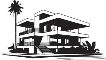 mode leven visie modern huis idee vector embleem stedelijk chique wonen elegant modern huis ontwerp vector embleem