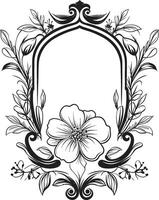 Victoriaans symfonie delicaat zwart en wit bloemen in wijnoogst harmonie. monochroom manifest een vorstelijk floreren van zwart bloemen opstand. vector