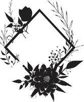 chique botanisch silhouetten zwart vector embleem schoon noir bloemblad schetsen handgemaakt logo icoon