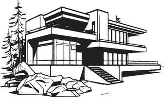 dubbel leven schetsen vector logo voor duplex huis concept paar- huis schetsen concept duplex ontwerp vector icoon