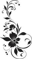 ingewikkeld bloemen etsen hand- weergegeven vector icoon strak noir botanicals hand- getrokken zwart logo ontwerp