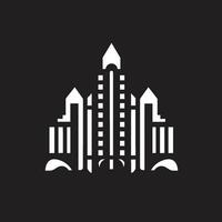 stadslijn wolkenkrabber indruk meerdere verdiepingen vector icoon horizon meerdere verdiepingen schetsen stadsgezicht vector logo ontwerp