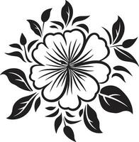 elegant geïnkt bloemblaadjes zwart bloemen ontwerp elementen in vector botanisch noir handgemaakt bloemen pictogrammen in monochroom vectoren