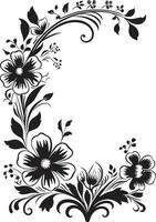 bloemen opdrukken handgemaakt zwart icoon ontwerp aard schetsen bloemen vector logo in zwart