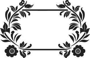 symmetrie in tegels meetkundig zwart icoon bloemen mozaïek- vector logo met zwart tegels