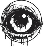 spookachtig zombie blik vector eng oog ontwerp griezelig verontrustend oogopslag zwart zombie icoon
