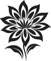 strak bloemblad abstractie gemakkelijk handgemaakt icoon chique minimalistische bloem zwart artistiek embleem vector