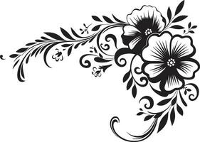 biologisch schetsen zwart vector bloemen logo sierlijk flora hand- getrokken zwart icoon