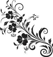 strak bloemen schoonheid hand- getrokken zwart vector icoon wijnoogst botanisch schetsen handgemaakt iconisch logo