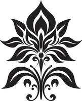 monochroom geïnkt boeketten uitnodiging kaart decoratief kunst inkt noir bloemblad patronen zwart bloemen iconisch accenten vector