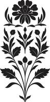 betegeld bloemen kunstenaarstalent zwart vector logo bloemen geometrie onthuld tegel icoon