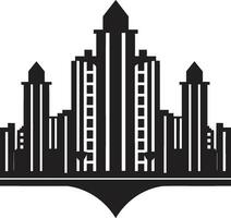 stadslijn wolkenkrabber indruk stedelijk meerdere verdiepingen vector logo horizon meerdere verdiepingen ontwerp meerdere verdiepingen vector logo icoon