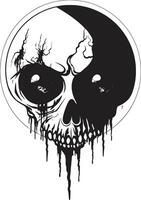 sinister verschrikking grijns zwart vector schedel demonische zombie schedel griezelig zwart icoon