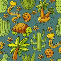 schattige vectorillustratie. cactussen, aloë, vetplanten. decoratieve natuurlijke elementen vector