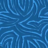 eenvoudig naadloos patroon in blauwe kleur van strepen met rafelige randen. naadloos patroon in blauw van abstracte lijnen en hoeken in grunge-stijl. vector