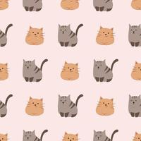 herhalend patroon van schattig kitten vector