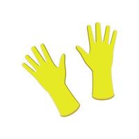 tuinieren vlak geel handschoenen voor werk geïsoleerd Aan wit achtergrond vector illustratie. landbouw hand- bescherming, handschoenen veiligheid