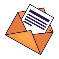 brief envelop in geel kleur geïsoleerd Aan wit achtergrond, envelop vector illustratie.