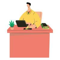 werken Bij huis, coworking ruimte, concept illustratie. jong mensen, Mens en vrouw freelancers werken Aan laptops en computers Bij huis. mensen Bij huis in quarantaine. vector vlak stijl