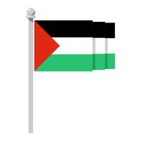 golvend Palestina vlag in vlak stijl, vector illustratie