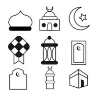 ramadan lijn kunst pictogram ontwerp. pictogramontwerp voor de sjabloon. vector