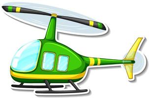 helikopter cartoon sticker op witte achtergrond vector