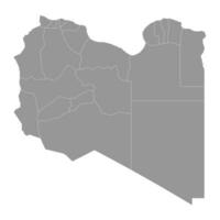 Libië kaart met administratief divisies. vector illustratie.