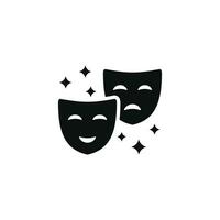 theater maskers icoon geïsoleerd Aan wit achtergrond. drama komedie en tragedie icoon vector