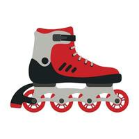 rol skates geïsoleerd Aan wit achtergrond. het schaatsen schoen Aan wielen. rol het schaatsen vector illustratie