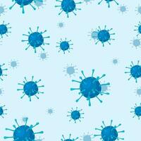 naadloos patroon met roman coronavirus Aan blauw achtergrond. abstract model- van virus. quarantaine concept. coronavirus epidemie achtergrond. vector illustratie