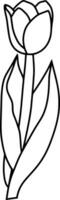 schets tulp kleur bladzijde boek tekening bloem hand- getrokken vector illustratie