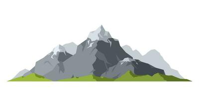 berg volwassen silhouet element buitenshuis sneeuw ijs tops geïsoleerd Aan wit achtergrond, camping landschap reizen beklimming of wandelen geologie berg. vector illustratie.