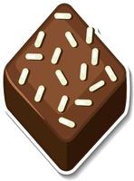 chocolade brownie sticker geïsoleerd op een witte achtergrond vector