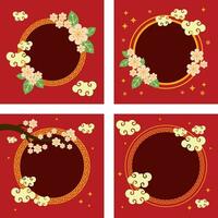 bloemen Chinese achtergrond reeks vector