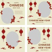 oosters Chinese nieuw jaar banier reeks voor sociaal media vector