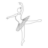 ballet dans schets vector stijl doorlopend een lijn kunst tekening van mooi Dames in de kunst